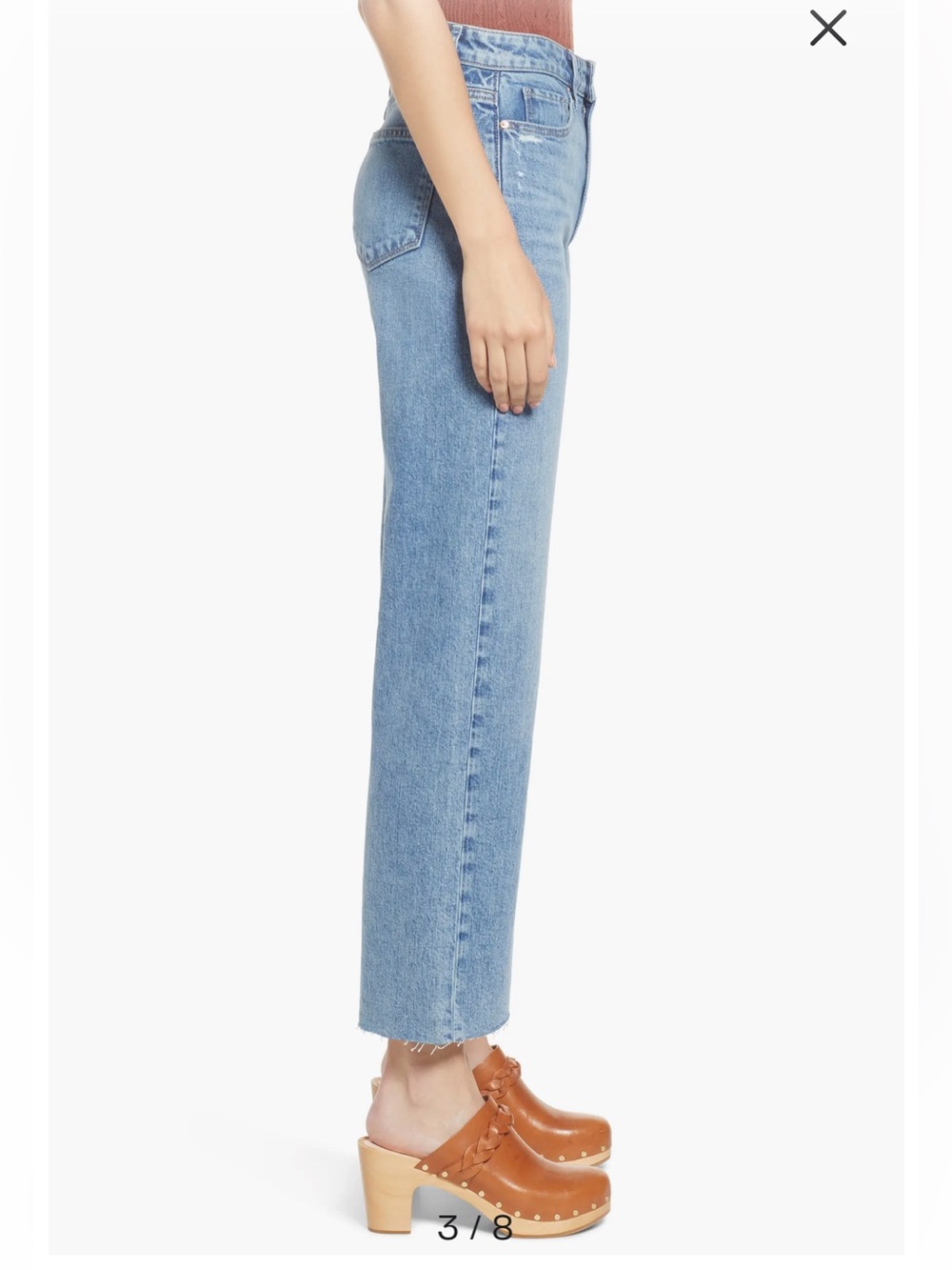 Paige Leenah Wide-Leg Raw Hem Jeans - Picture 3 of 9